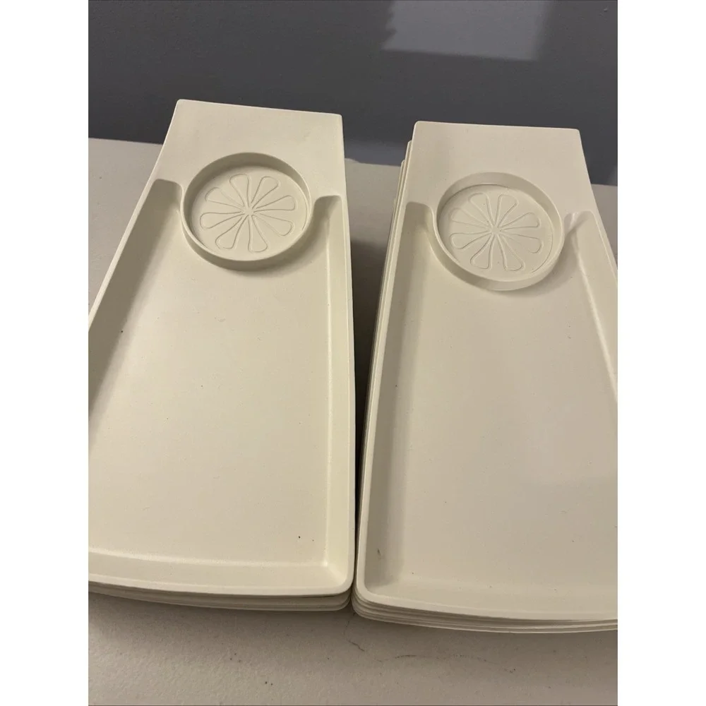 Vintage 12‎ Piece Cream Off White David Douglas Snack Trays Food Tray